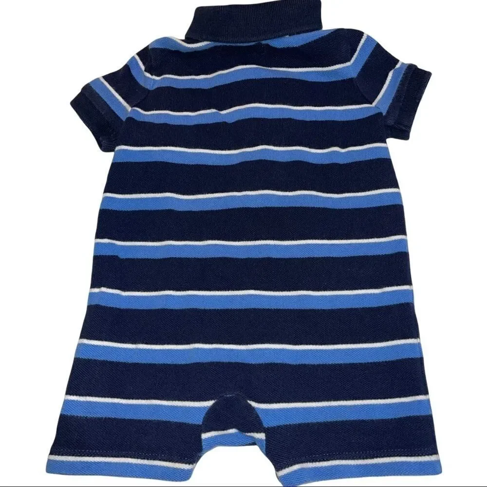 Ralph Lauren Collared Style Striped Romper‎